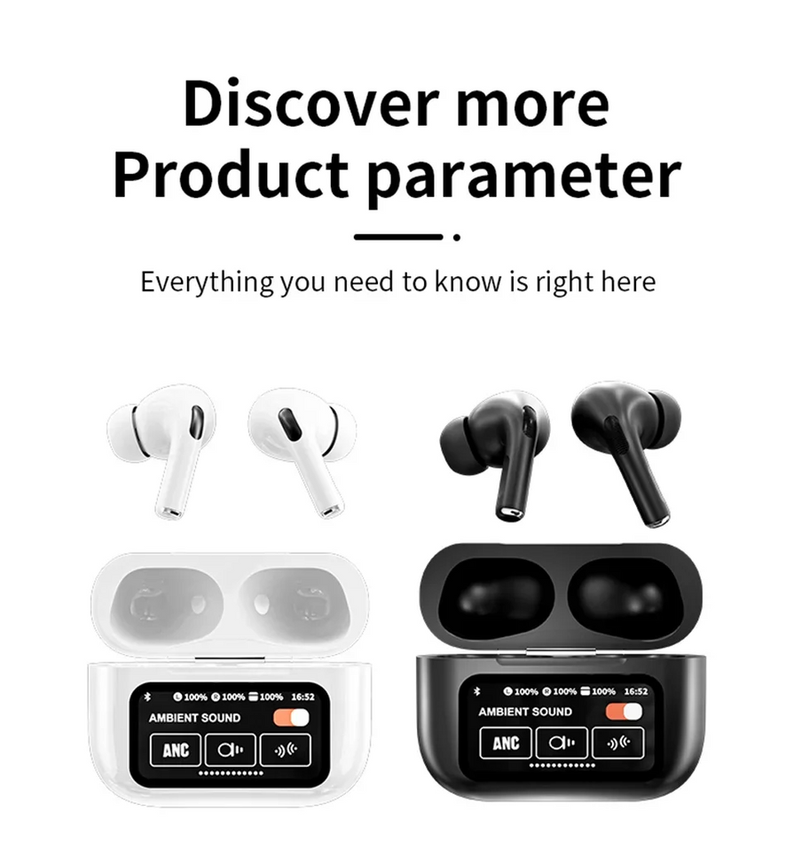 A9 Pro ANC/ENC Display Wireless Earbuds