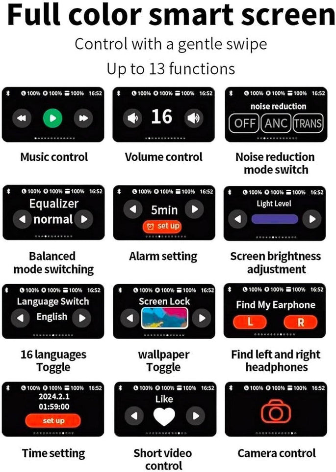 A9 Pro ANC/ENC Display Wireless Earbuds